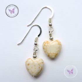 Howlite Heart Earrings